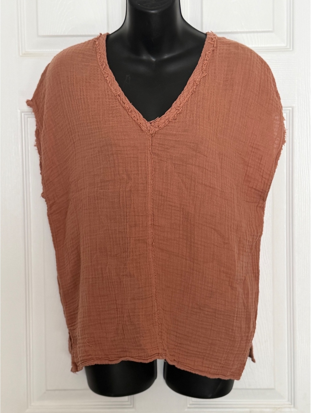 Michael Stars Los Angeles Dusty Rose Gauze Sleeveless Top Size S